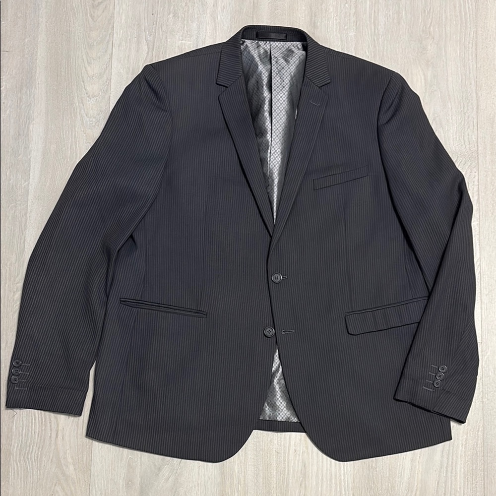 🔥BUNDLESALE 48R Alberto Cardinali Gray Slim Fit Sport Coat with Pinstripes